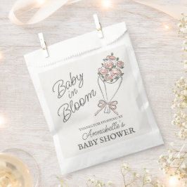 Pink Flower Market Fresh Floral Baby shower Bedankzakje