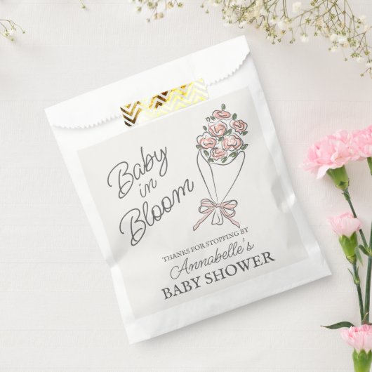Pink Flower Market Fresh Floral Baby shower Bedankzakje (Gezegeld)