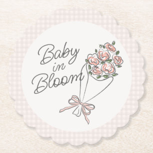 Pink Flower Market Fresh Floral Baby shower Kartonnen Onderzetters