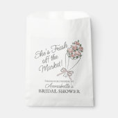 Pink Flower Market Fresh Floral Vrijgezellenfeest Bedankzakje (Voorkant)