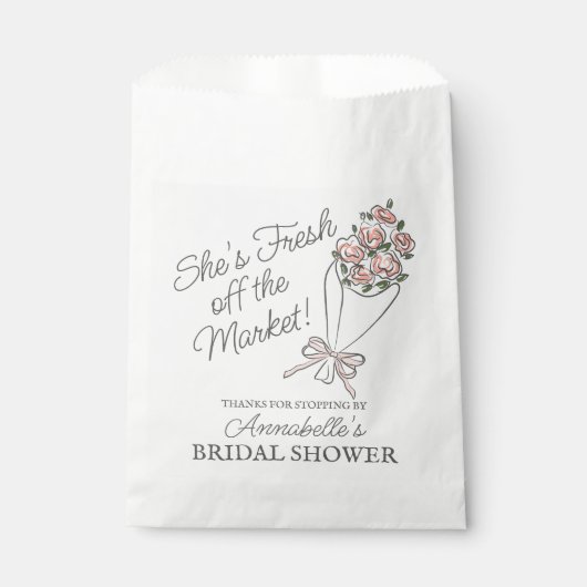 Pink Flower Market Fresh Floral Vrijgezellenfeest Bedankzakje (Voorkant)