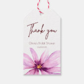 Pink Flower Minimalist Bedankt Cadeaulabel (Voorkant)