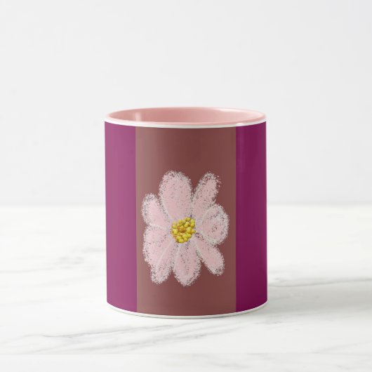 pink flower paint mug mok (Midden)