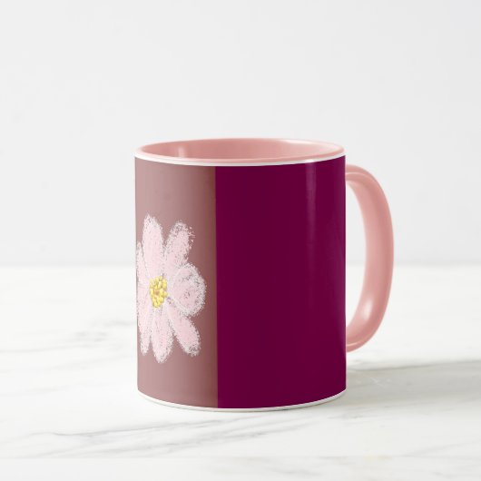 pink flower paint mug mok (Voorkant rechts)