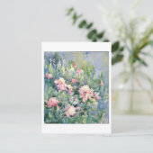 Pink Flower Painting Briefkaart (Staand voorkant)
