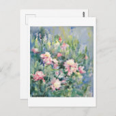 Pink Flower Painting Briefkaart (Voorkant / Achterkant)