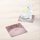 Pink Flower Paper Coaster Kartonnen Onderzetters (Insitu)