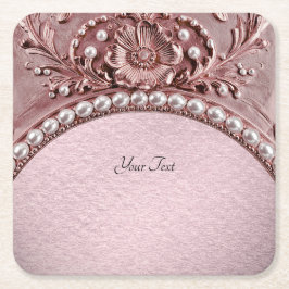 Pink Flower Paper Coaster Kartonnen Onderzetters