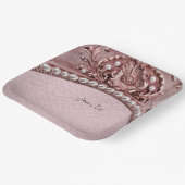 Pink Flower Paper Plate Papieren Bordje (Gebogen)