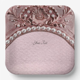 Pink Flower Paper Plate Papieren Bordje