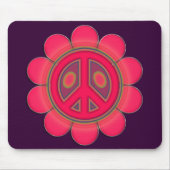 PINK FLOWER PEACE SIGN MUISMAT (Voorkant)