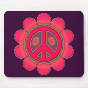 PINK FLOWER PEACE SIGN MUISMAT
