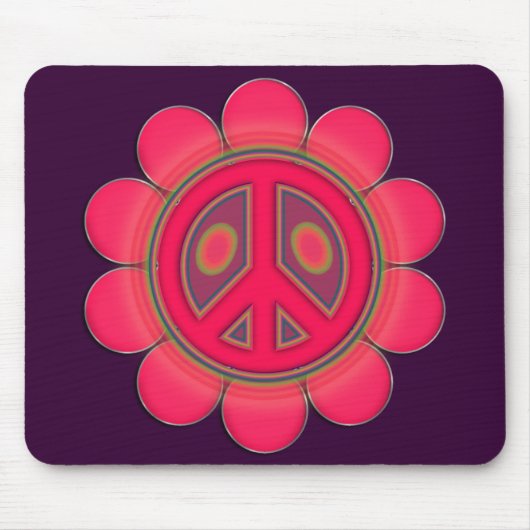 PINK FLOWER PEACE SIGN MUISMAT (Voorkant)
