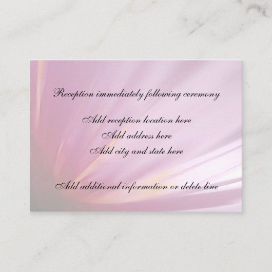 Pink Flower Petal Reception Kaart (Voorkant)