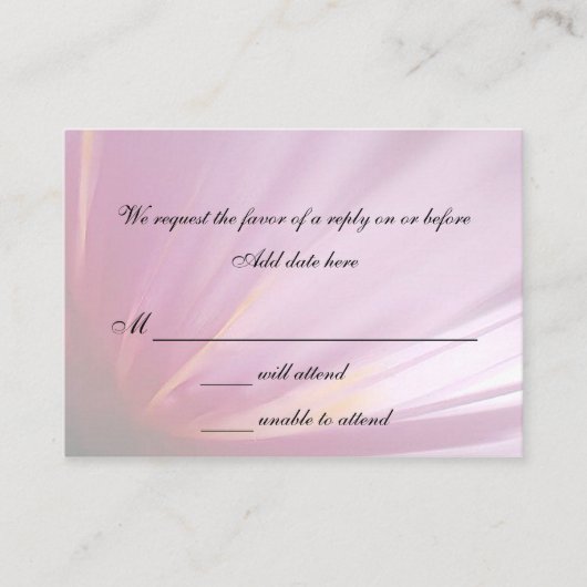 Pink Flower Petal Wedding Response Kaart (Voorkant)