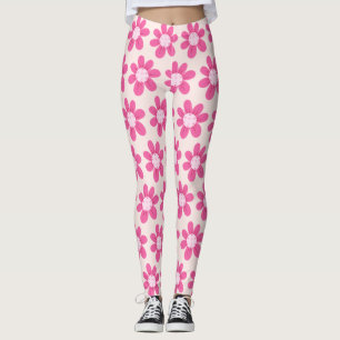 Pink Flower Pickleball Pattern Schattige en trendy Leggings