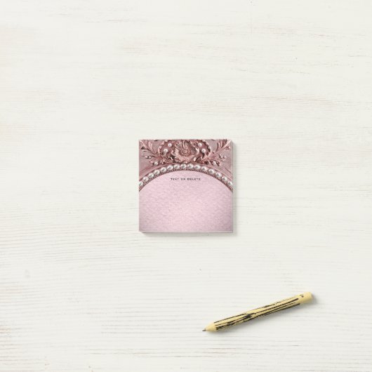 Pink Flower Post it Notes (Op bureau)