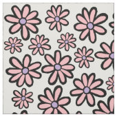 Pink Flower Power Pattern 1970 Geïnspireerd Stof (Swatch)