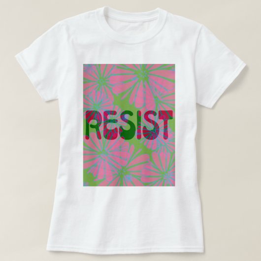 Pink Flower Power Resist T-shirt (Design voorkant)