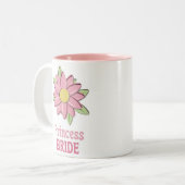 Pink Flower Princess Bride Tweekleurige Koffiemok (Voorkant links)