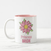 Pink Flower Princess Bride Tweekleurige Koffiemok (Links)