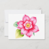 Pink Flower Response Kaart met maaltijdopties (Achterkant)