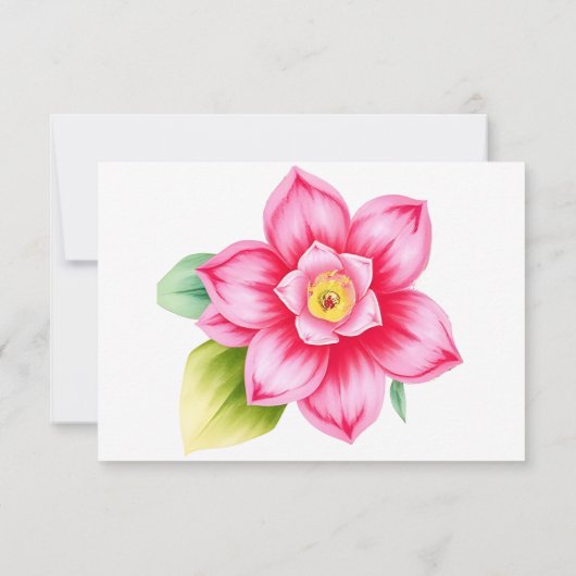 Pink Flower Response Kaart met maaltijdopties (Achterkant)