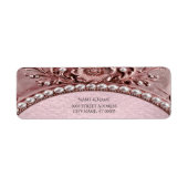 Pink Flower Return Address Label (Voorkant)