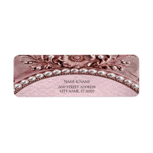 Pink Flower Return Address Label (Voorkant)