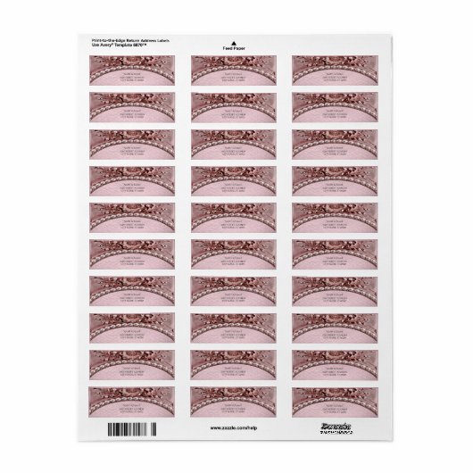 Pink Flower Return Address Label (Full Sheet)