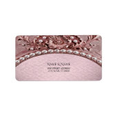 Pink Flower Return Address Label (Voorkant)