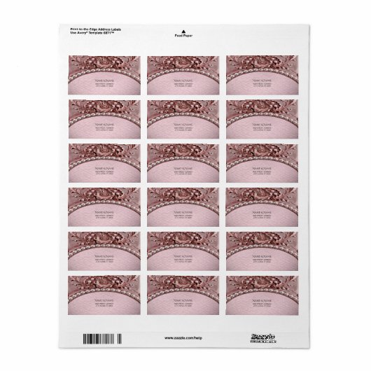 Pink Flower Return Address Label (Full Sheet)