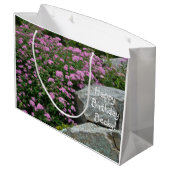 Pink Flower Rock Garden Groot Cadeauzakje (Achterkant Gekanteld)