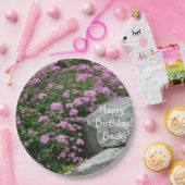 Pink Flower Rock Garden Papieren Bordje (Feest)