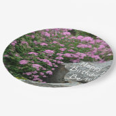 Pink Flower Rock Garden Papieren Bordje (Gekanteld)