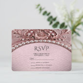 Pink Flower RSVP Card (Staand voorkant)