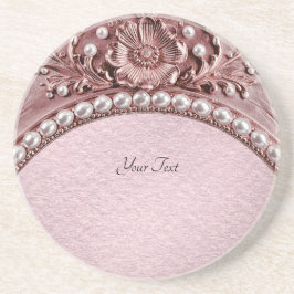 Pink Flower Sandstone Coaster Zandsteen Onderzetter