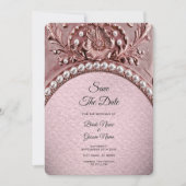 Pink Flower Save the Date (Voorkant)