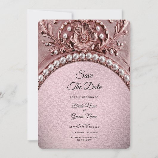 Pink Flower Save the Date (Voorkant)