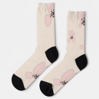 pink flower socks sokken