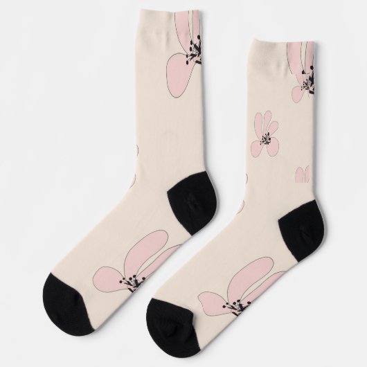 pink flower socks sokken (Links)