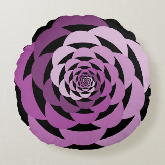 Pink Flower Spiral Ombre Round Pillow Rond Kussen
