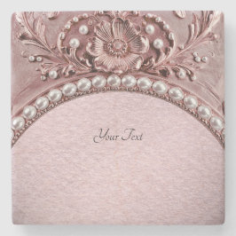 Pink Flower Stone Coaster Stenen Onderzetter