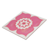 Pink Flower Symbol Decorative Tile Square Tegeltje (Zijkant)