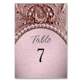 Pink Flower Table Number Kaart (Achterkant)