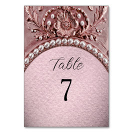 Pink Flower Table Number Kaart