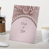 Pink Flower Tabletop Signs Reclamebord Met Voetstuk (Insitu)