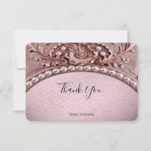 Pink Flower Thank You Card Bedankkaart (Voorkant)