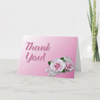 Pink Flower Thank You Card Bedankkaart