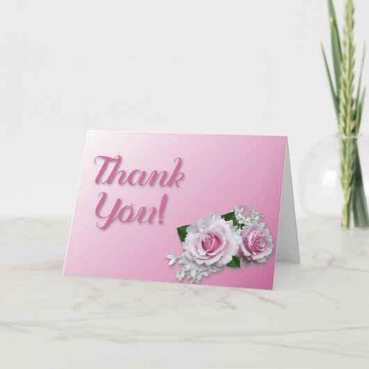 Pink Flower Thank You Card Bedankkaart (Voorkant)